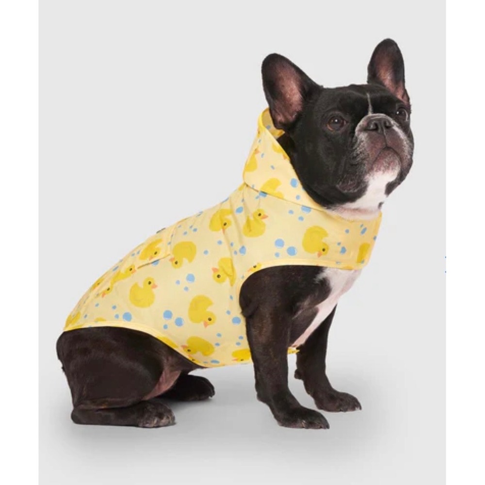 Canada Pooch Pick Me Poncho Yellow Rubber Duck Dog Raincoat Size 22 CP11487